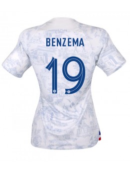 Frankrike Karim Benzema #19 Replika Borta Kläder Dam VM 2022 Kortärmad